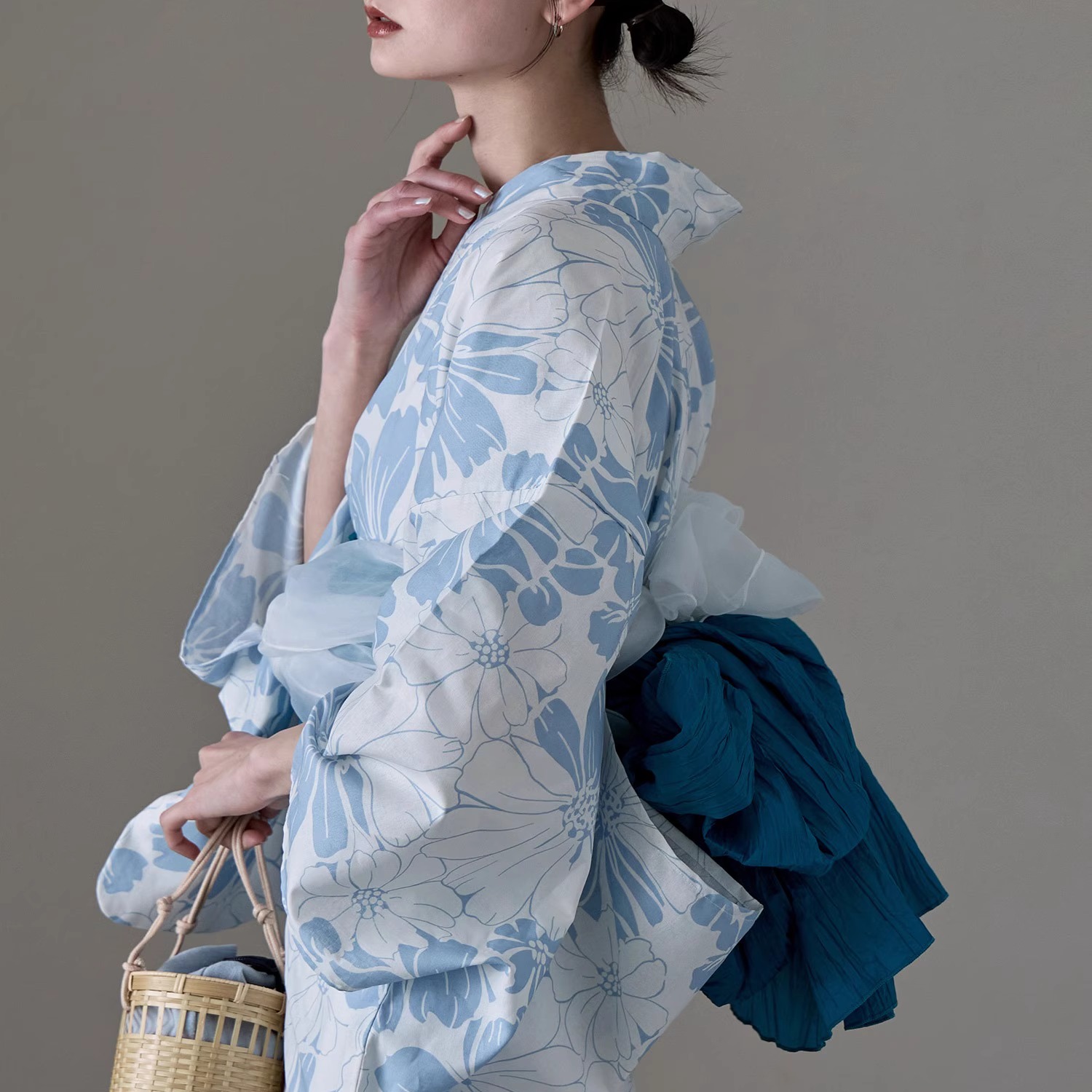 Ethnic Fashion Dress - Kimono Yukata Tradisional Bahan Katun Linen
