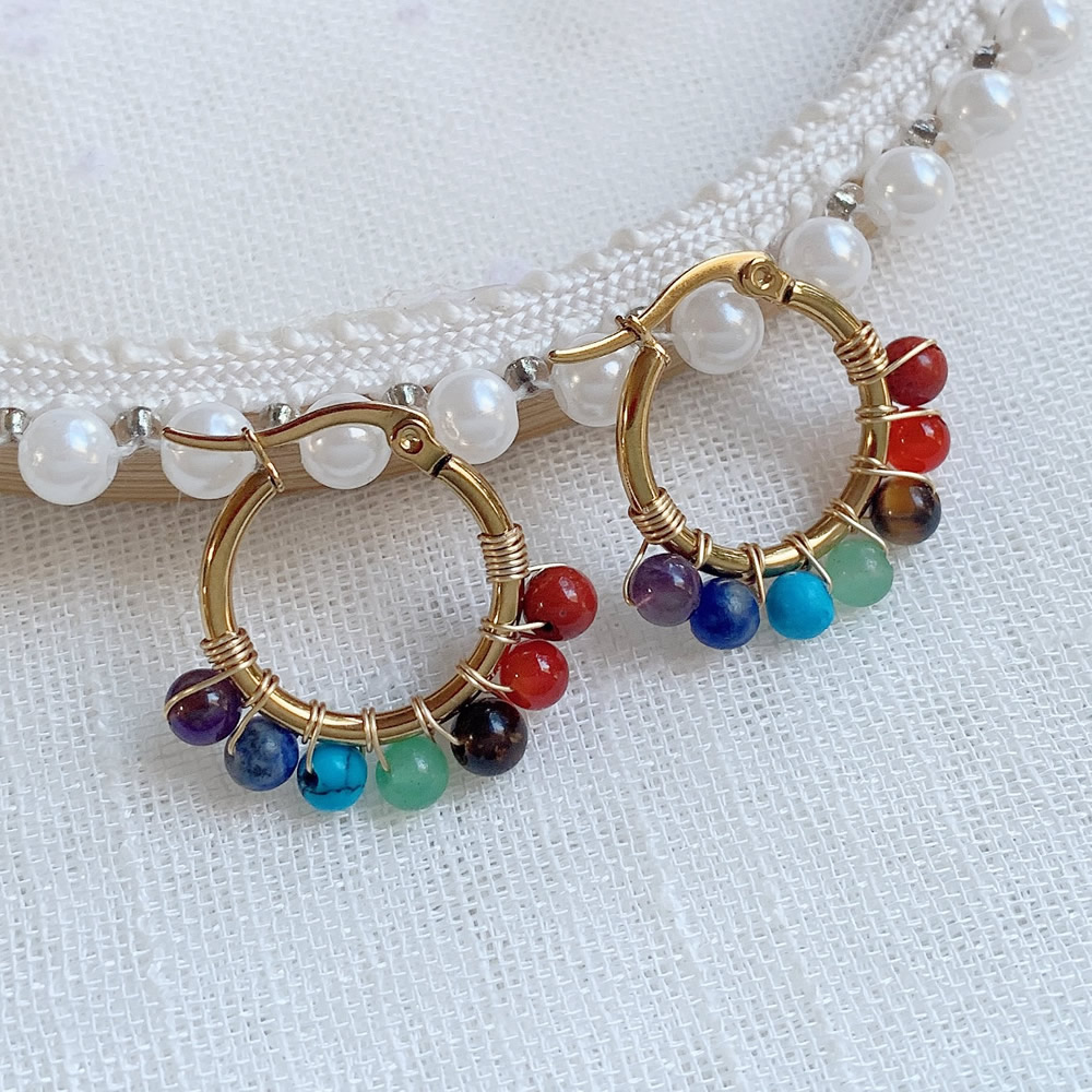 Aura Ethnic Fashion - 7 Chakra Anting Batu Alam untuk