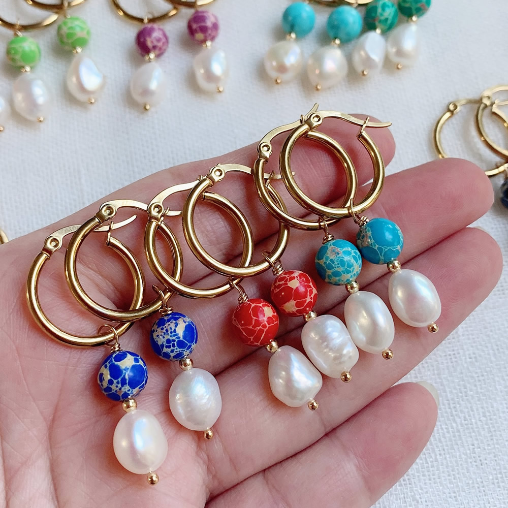 Anting-Anting Gantung Mutiara  - Aura Ethnic Fashion ulasan dan harga