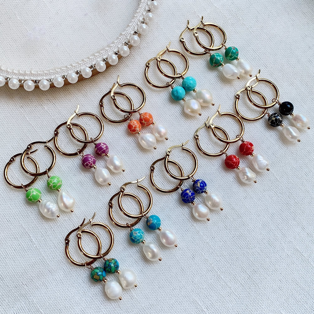 Anting-Anting Gantung Mutiara  - Aura Ethnic Fashion ulasan dan harga