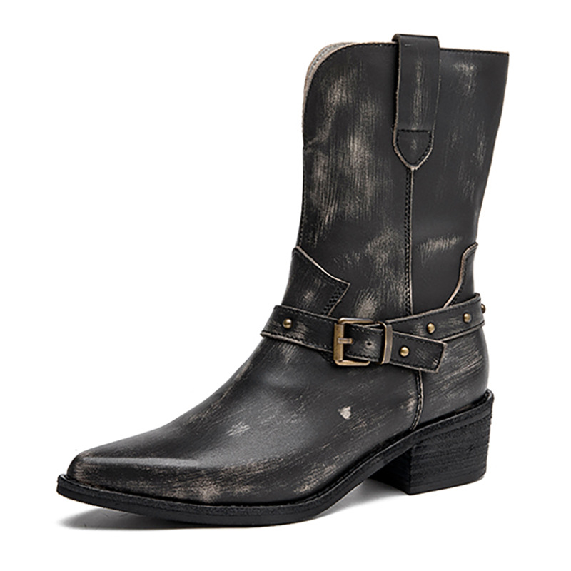 Sepatu Boot Wanita Hak Tebal K - Ethnic Fashion Women ulasan dan harga