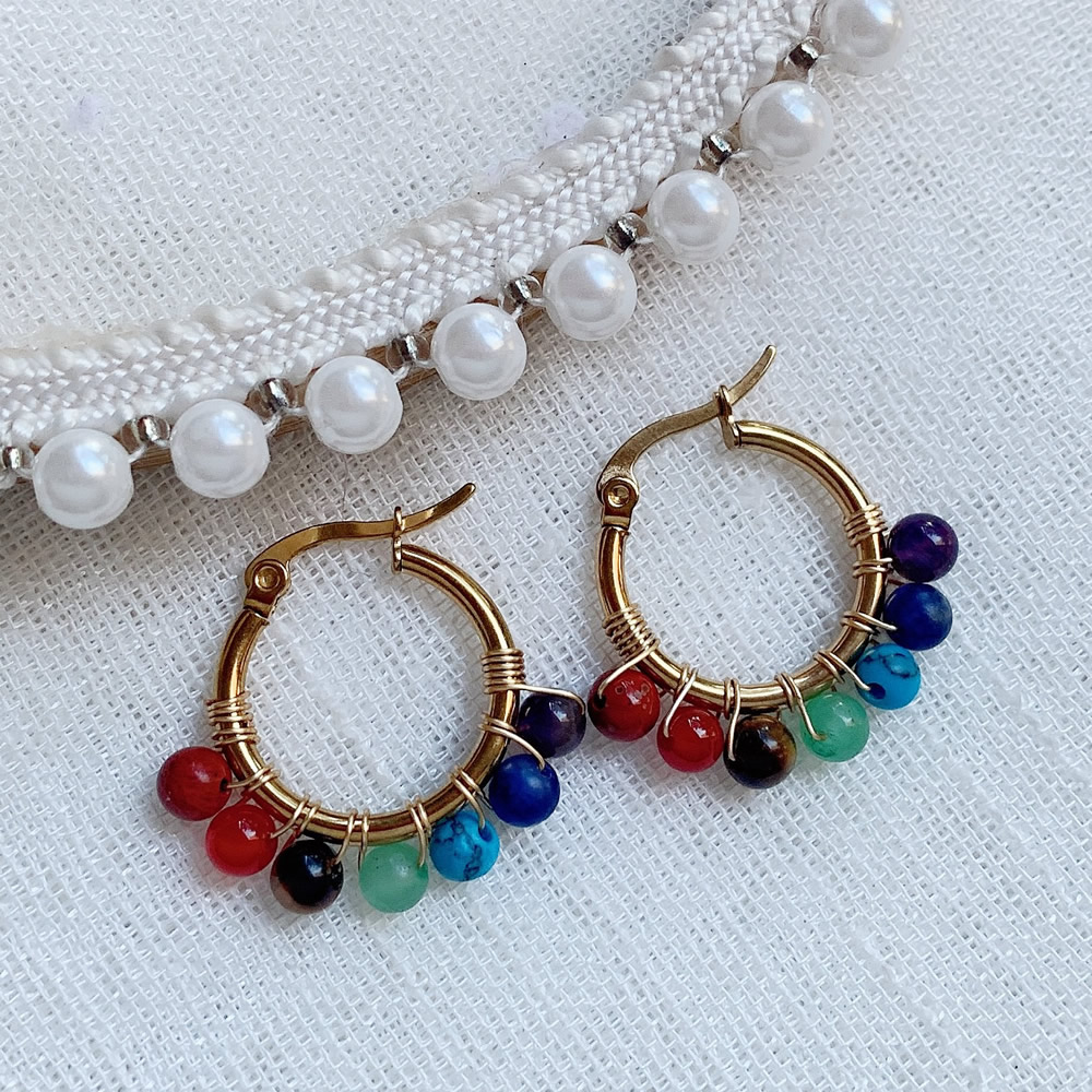 7 Chakra Anting Batu Alam untu - Aura Ethnic Fashion ulasan dan harga